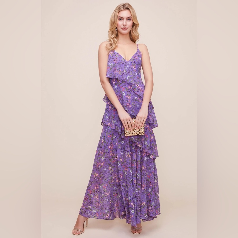 ASTR TIERED CAMI FLORAL MAXI DRESS